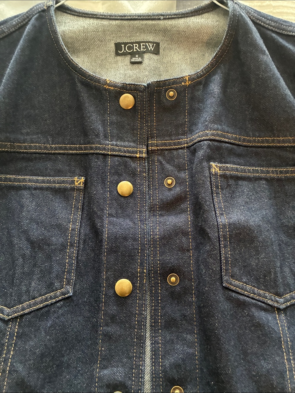 JCREW Collarless denim trucker jacket - Picture 7 of 8